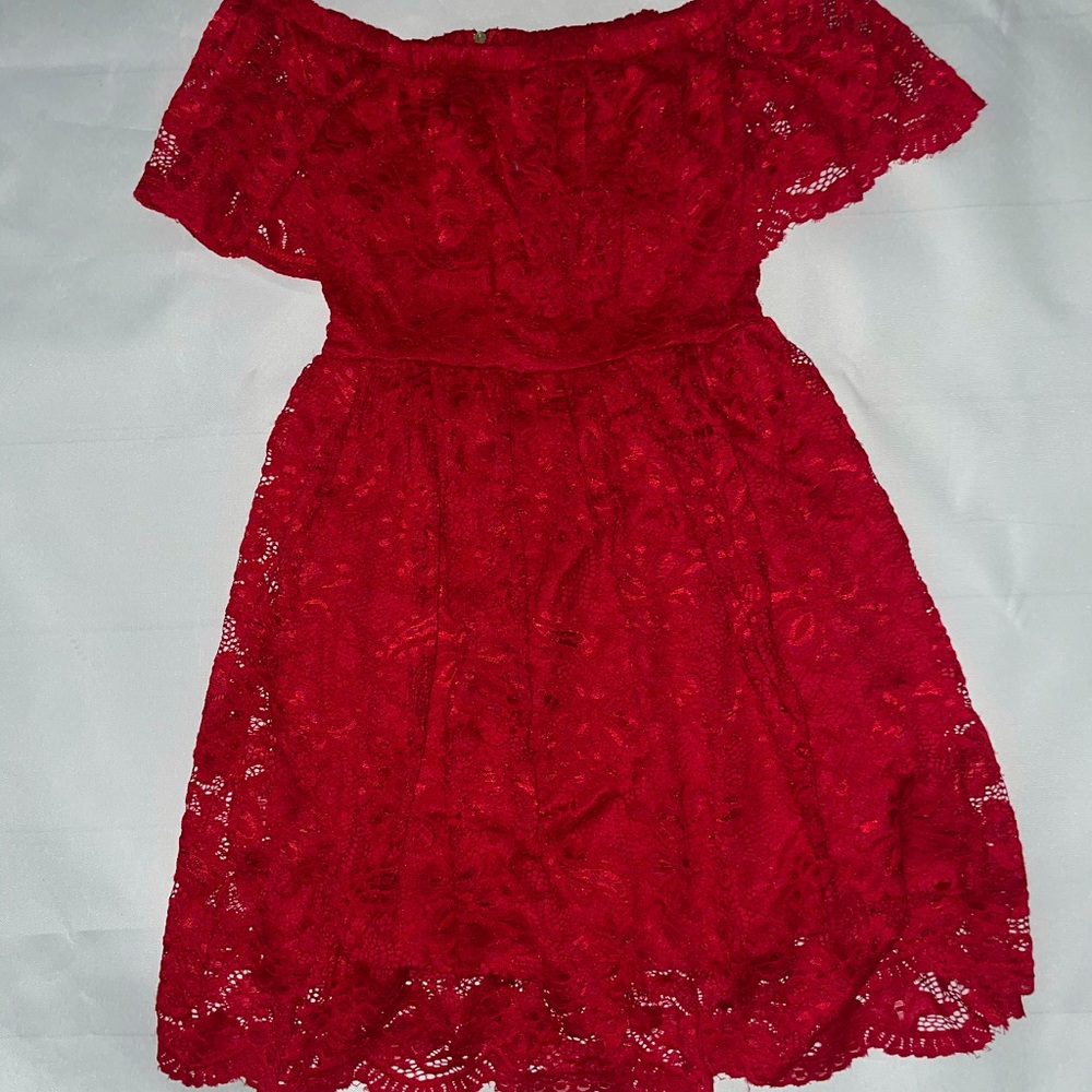 Red lace dress!